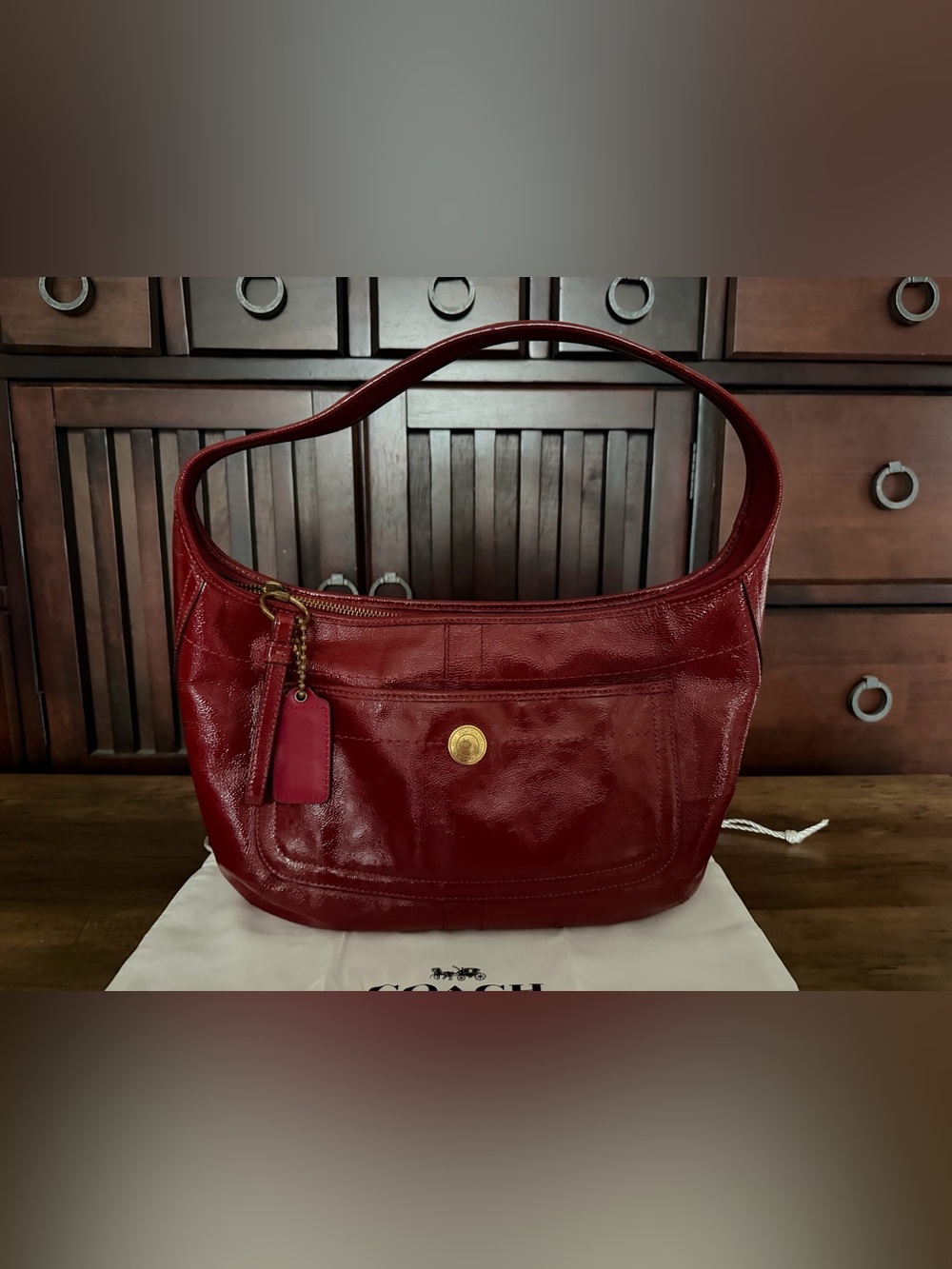 Coach Red Patent Leather Bag